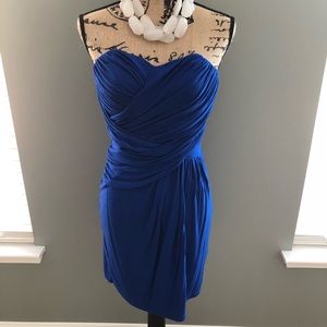 Express Blue Strapless Dress